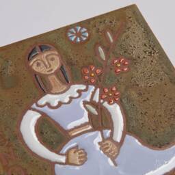 Virgo Zodiac Sign Wall Art, Hand-Painted On Ceramic Tile, Personalized Gift Astrology , Horoscope Painting, Baby Gift, Decor - thumbnail 2