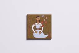 Hand-Painted Virgo Zodiac Sign Ceramic Tile, Astrology Gift