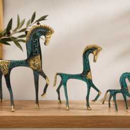 Ancient Greek Horse Statue - Handmade Bronze Sculpture Mythology Decor Museum Replica Art Gift Home Office - thumbnail 4