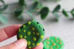 Green Polymer Clay Worry Stone With Texture, Anxiety Relief Fidget Buddy