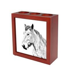 Ardennes - Wooden Stand For Candles/Pens With The Image Of A Horse New Collection - thumbnail 1