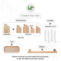 Countdown Candle Holders Christmas Table Centerpiece Minimalist Holiday Home Decor Gifts Handmade Toys Set Of 5 - thumbnail 2