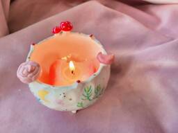 The Magical Woodlands - Handmade Tealight Holders, Candle Holders. Mushroom, Moon, Peony, Rose. Herbs. Jewellery Bowl. Home D??cor. Pottery - thumbnail 1