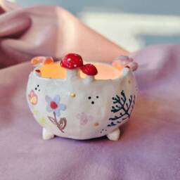 The Magical Woodlands - Handmade Tealight Holders, Candle Holders. Mushroom, Moon, Peony, Rose. Herbs. Jewellery Bowl. Home D??cor. Pottery - thumbnail 4