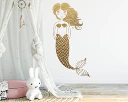 Mermaid Wall Decal - Kids Room Decal, Nursery Decor, Art, Gifts - thumbnail 1