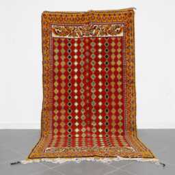 Large Moroccan Wool Rug 10x5 Ft Red Tribal Berber Carpet - thumbnail 1