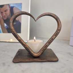 7Th Copper Anniversary T Light~ Personalised Wedding Gift~ For Him Her Couples~ Candles Home Decor~ 7 Year Gift - thumbnail 4