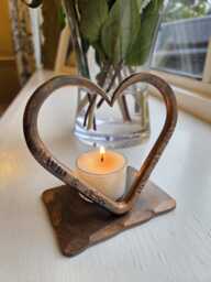 7Th Copper Anniversary T Light~ Personalised Wedding Gift~ For Him Her Couples~ Candles Home Decor~ 7 Year Gift - thumbnail 1