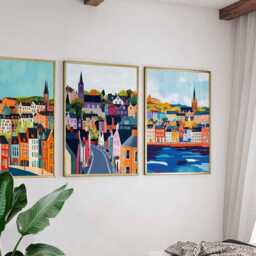 Set Of 3 Derry Posters, Northern Ireland Travel Prints, City Wall Art Set, Irish Poster Decor, Print Gift For Home - thumbnail 3