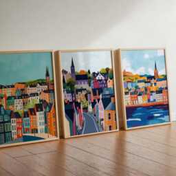 Set Of 3 Derry Posters, Northern Ireland Travel Prints, City Wall Art Set, Irish Poster Decor, Print Gift For Home - thumbnail 2