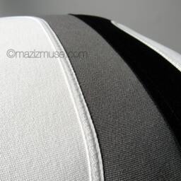 Gray & Black Outdoor Sunbrella?? Pillow Cover in Mid Century Modern Design, Grey & White Cushions For Patio Pool Lounge, Mazizmuse - thumbnail 2