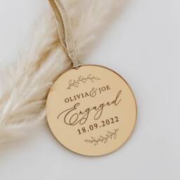 Engagement Christmas Tree Decoration - Personalised Names & Year Ornament - thumbnail 2