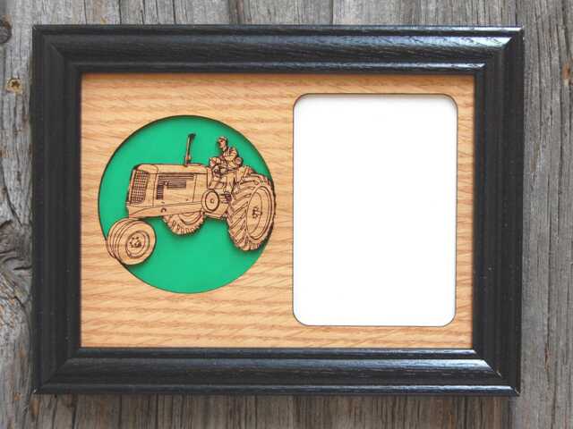 Farm Tractor Picture Frame - 5x7 Holds 3x4 Photo Pull Award, Farming Gift, Barn Decor - image 1