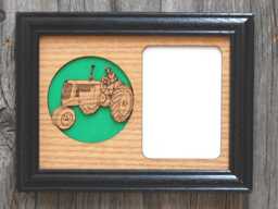 Farm Tractor Picture Frame - 5x7 Holds 3x4 Photo Pull Award, Farming Gift, Barn Decor - thumbnail 1