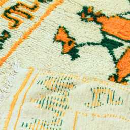 Yellow Chevron Moroccan Wool Rug Handwoven Berber Design - thumbnail 4