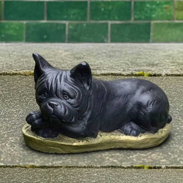 Concrete French Bulldog Garden Statue Cement Puppy Sculpture Outdoor Figurine Memorial Decor Handmade Cement Dog Lawn Art - image 1
