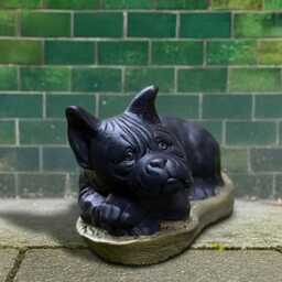 Concrete French Bulldog Garden Statue Cement Puppy Sculpture Outdoor Figurine Memorial Decor Handmade Cement Dog Lawn Art - thumbnail 2