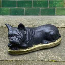 Concrete French Bulldog Garden Statue Cement Puppy Sculpture Outdoor Figurine Memorial Decor Handmade Cement Dog Lawn Art - thumbnail 3