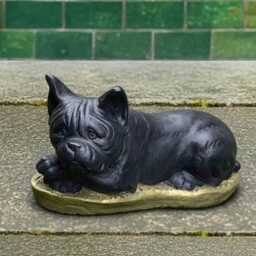 Concrete French Bulldog Garden Statue Cement Puppy Sculpture Outdoor Figurine Memorial Decor Handmade Cement Dog Lawn Art - thumbnail 1