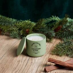 Cedarwood & Pine Candle 12Oz Ceramic Jar, Coconut Apricot Wax