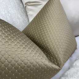 Geometric Gold Lumbar Cushion Cover 12x20 Throw Pillow Cover, Kai Designer Fabric Textured Handmade UK - thumbnail 2