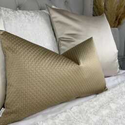 Geometric Gold Lumbar Cushion Cover 12x20 Throw Pillow Cover, Kai Designer Fabric Textured Handmade UK - thumbnail 3