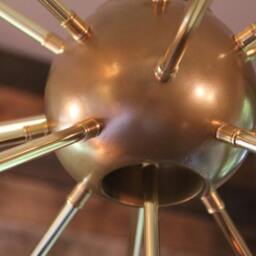 Large Brass Sputnik Vintage Inspired Chandelier With Candelabra 1910 Edison Style Bulbs - thumbnail 2