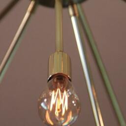 Large Brass Sputnik Vintage Inspired Chandelier With Candelabra 1910 Edison Style Bulbs - thumbnail 4