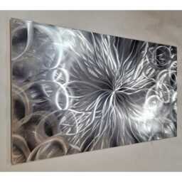 Confussed Nova. Abstract Metal Wall Art, Silver, Grey & Black. Indoor/Outdoor - thumbnail 3