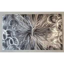 Confussed Nova. Abstract Metal Wall Art, Silver, Grey & Black. Indoor/Outdoor - thumbnail 2