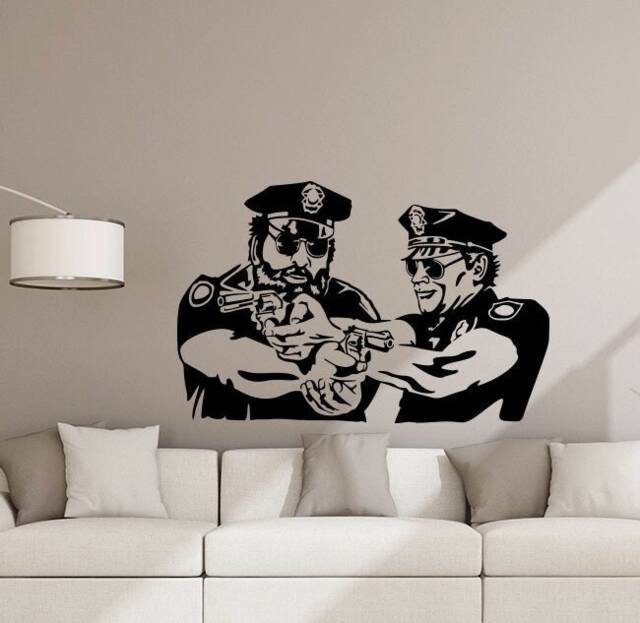 Police Wall Decal Vinyl Sticker Policeman Poster Cop Gift Sign Kids Room Decor Bedroom Playroom Children Officer Art 882 - image 1