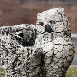 Handmade Concrete Owl Statue Mother Sculpture Outdoor Stone Bird Figurine Woodland Garden Decor Cement Lawn Ornament Owl Lover Gift - thumbnail 2