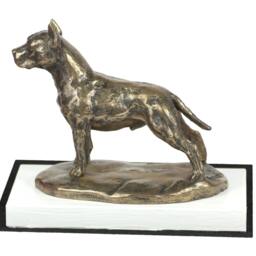 American Staffordshire Terrier, Dog On White Wooden Base Statue, Limited Edition, Artdog - thumbnail 3