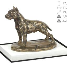 American Staffordshire Terrier, Dog On White Wooden Base Statue, Limited Edition, Artdog - thumbnail 4