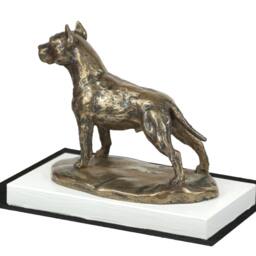American Staffordshire Terrier, Dog On White Wooden Base Statue, Limited Edition, Artdog - thumbnail 2
