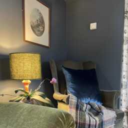 Olive Linen Drum Lampshade Green Textured Ceiling Light - thumbnail 3