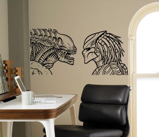 Aliens Vs Predator Wall Vinyl Decal Film Movie Sticker Home Interior Living Room Decor Removable Stickers 2(Avp - image 1