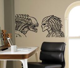 Aliens Vs Predator Wall Vinyl Decal Film Movie Sticker Home Interior Living Room Decor Removable Stickers 2(Avp - thumbnail 1