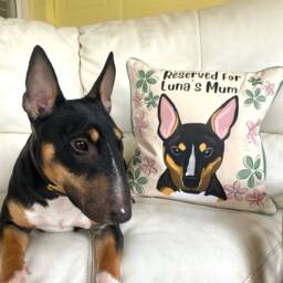 Personalised Floral Dog Mum Cushion Cover, Christmas Gift For Her, Dog Lover Birthday Gift, Mum Illustration Floral Cushion - thumbnail 2