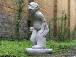 Stone Cricket Player Statue Bowler Sculpture Humorous Man Outdoor Decor Concrete Baseball Grandpa Figurine Ornament - thumbnail 1