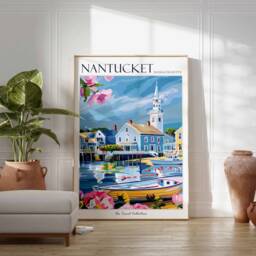 Nantucket Travel Poster Coastal Massachusetts Art Print - thumbnail 2