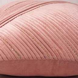 Light Pink Velvet Throw Pillow Cover, Gold Embroidered Modern Decor - Bmcc265 - thumbnail 4