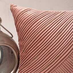 Light Pink Velvet Throw Pillow Cover, Gold Embroidered Modern Decor - Bmcc265 - thumbnail 2