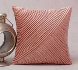 Light Pink Velvet Throw Pillow Cover, Gold Embroidered Modern Decor - Bmcc265