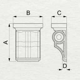 Corbel Of Wood, Unpainted, Decorative Carved Wooden Corbel, 1Pc, Home Wall Embellishments, Wood Wall Art Decor - thumbnail 2