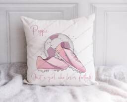 Football Cushion, Pillow, For Her, Gift, Football, Girls Football, Girl, Gift Female - thumbnail 1
