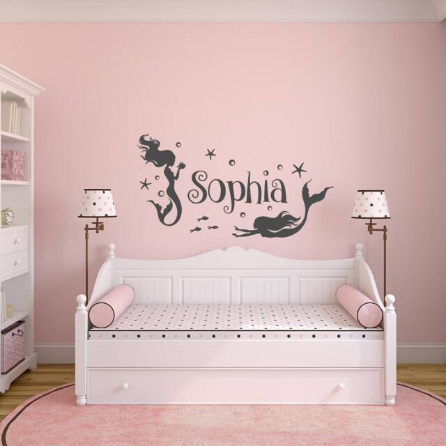 Mermaid Name Wall Decal Personalized Girls Room Decor P152 - image 1