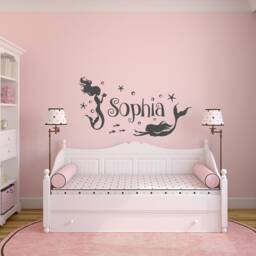 Mermaid Name Wall Decal Personalized Girls Room Decor P152 - thumbnail 1