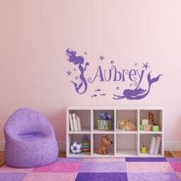 Mermaid Name Wall Decal Personalized Girls Room Decor P152 - thumbnail 2