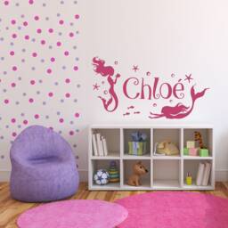 Mermaid Name Wall Decal Personalized Girls Room Decor P152 - thumbnail 3